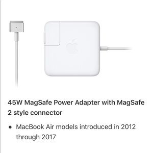 45w MagSafe power adapter with MagSafe 2 style connector - Apple Laptop charger